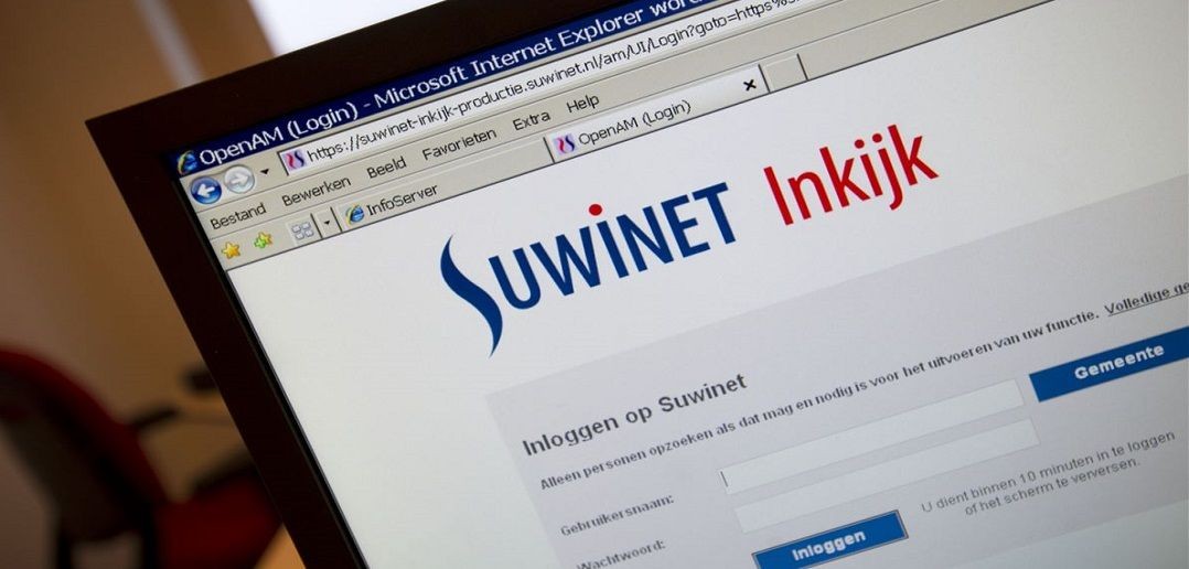 Login­scherm van Suwinet In­kijk op een computermonitor.